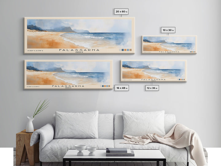 Falassarna, Greece Watercolor Beach Print, Vacation Gift, Greece Wall Art, Beach Painting, Beach Decor, Beach Painting