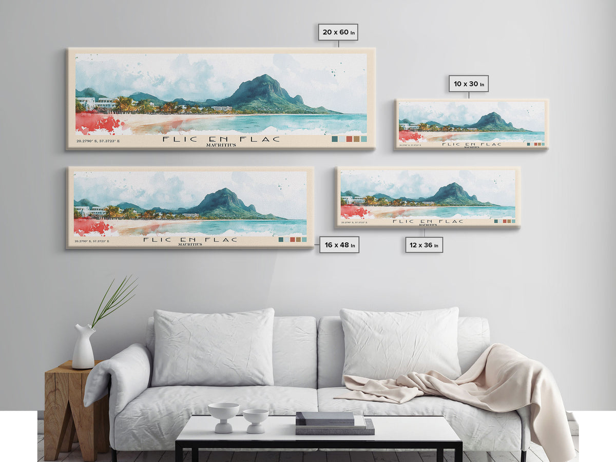Flic en Flac, Mauritius Watercolor Print, Vacation Gift, Mauritius Wall Art, Beach Painting, Beach Decor, Beach Or Lakehouse Art