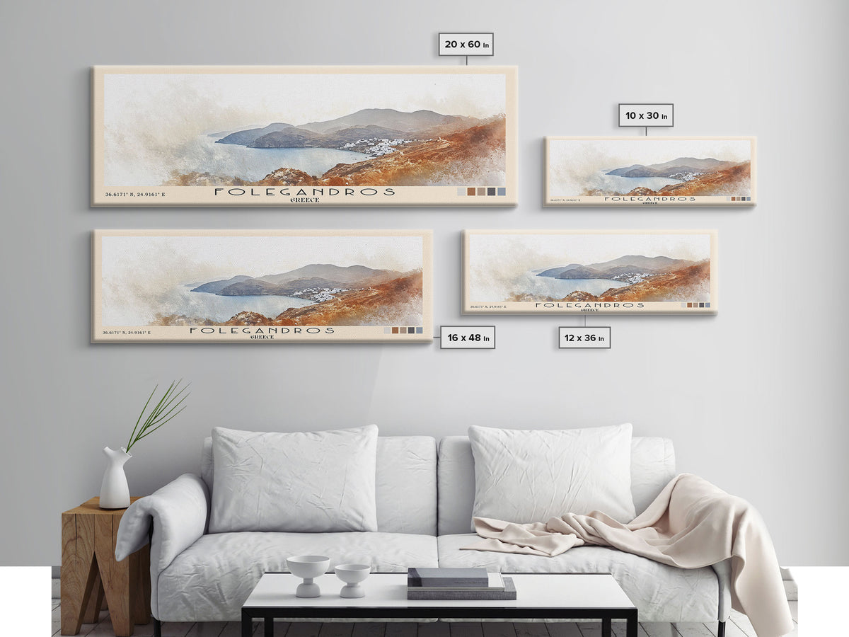 Folegandros, Greece Watercolor Print, Vacation Gift, Greece Wall Art, Beach Painting, Beach Decor, Beach Or Lakehouse Art