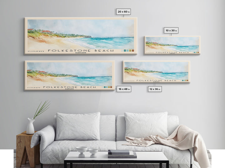Folkestone Beach, Barbados Watercolor Beach Print, Vacation Gift, Barbados Wall Art, Beach Painting, Beach Decor, Beach Painting