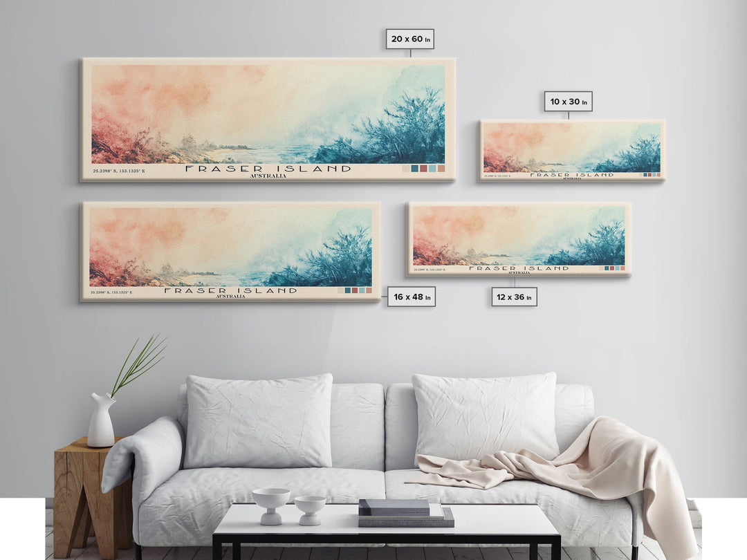 Fraser Island, Australia Watercolor Print, Vacation Gift, Australia Wall Art, Beach Painting, Beach Decor, Beach Or Lakehouse Art