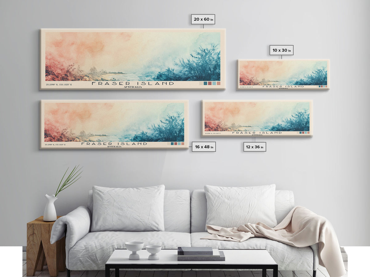 Fraser Island, Australia Watercolor Print, Vacation Gift, Australia Wall Art, Beach Painting, Beach Decor, Beach Or Lakehouse Art