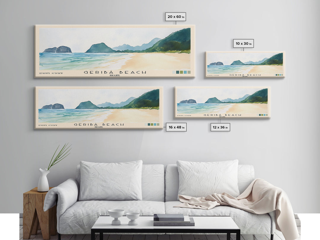 Geribá Beach, Brazil Watercolor Print, Vacation Gift, Brazil Wall Art, Vacation Wall Art, Vacatation Memories, Beach Decor, Beach Or Lakehouse Art