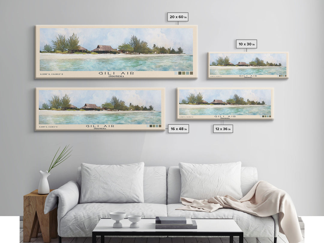 Gili Air, Indonesia Watercolor Print, Vacation Gift, Indonesia Wall Art, Vacation Wall Art, Vacatation Memories, Beach Decor, Beach Or Lakehouse Art