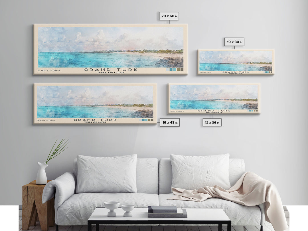 Grand Turk, Turks and Caicos Watercolor Beach Print, Vacation Gift, Turks and Caicos Wall Art, Beach Painting, Beach Decor, Beach Painting