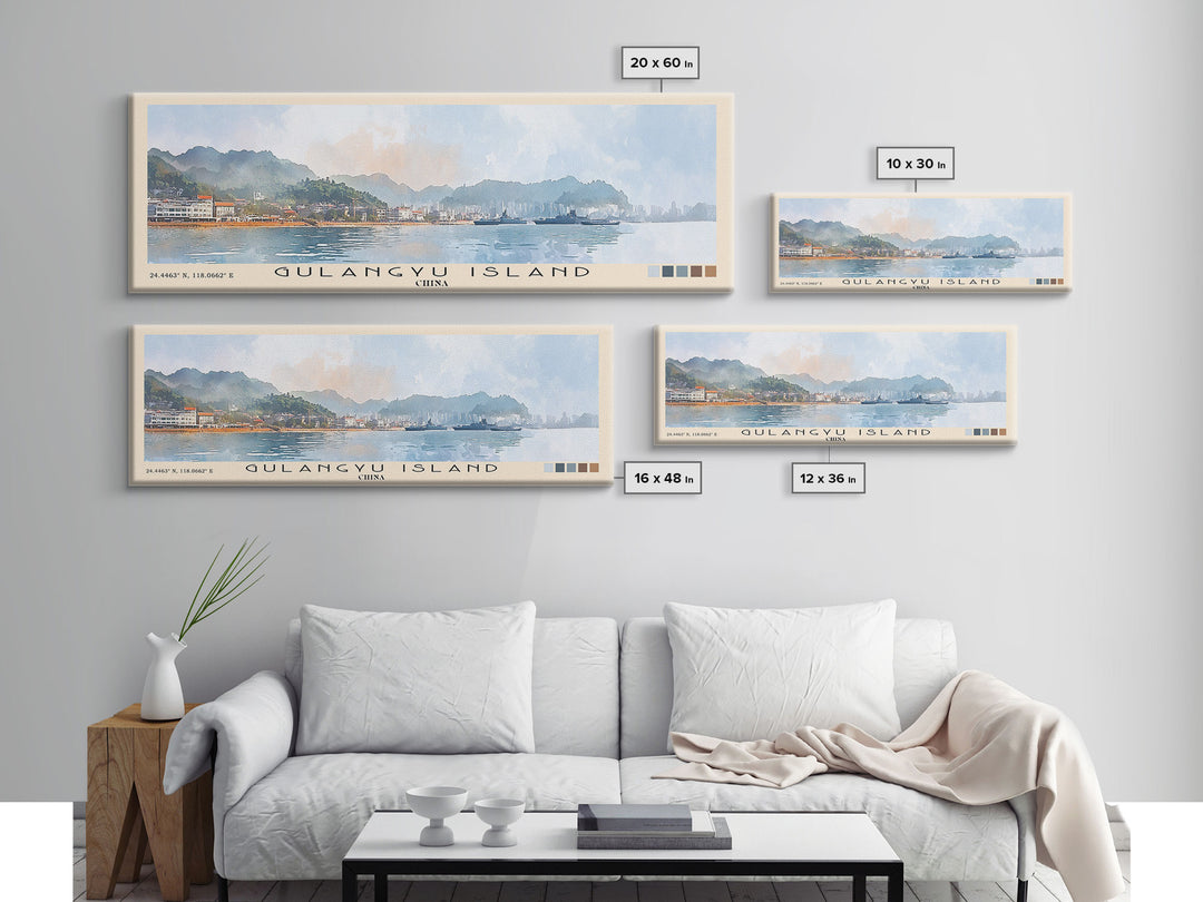 Gulangyu Island, China Watercolor Beach Print, Vacation Gift, China Wall Art, Beach Painting, Beach Decor, Beach Painting