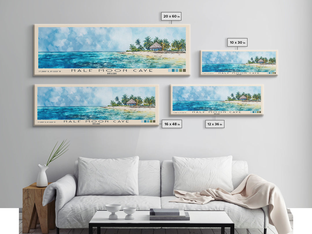 Half Moon Caye, Belize Watercolor Beach Print, Vacation Gift, Belize Wall Art, Beach Painting, Beach Decor, Beach Painting