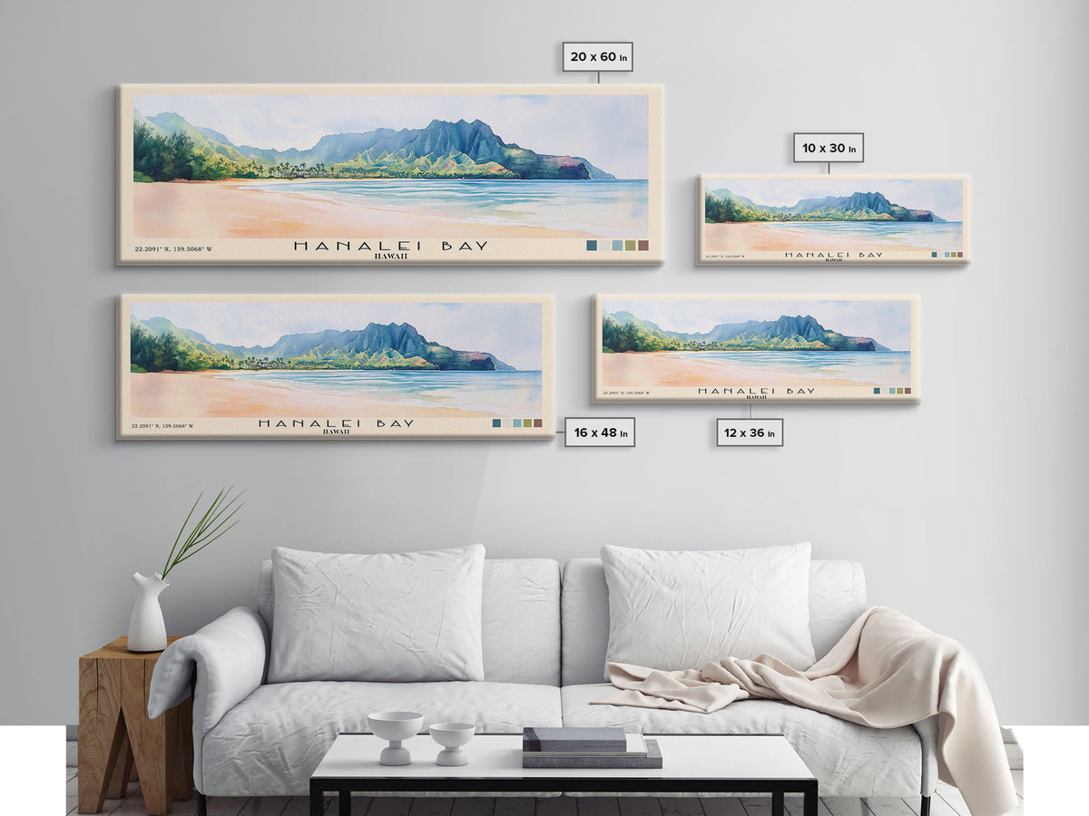 Hanalei Bay, Hawaii Watercolor Print, Vacation Gift, Hawaii Wall Art, Vacation Wall Art, Vacatation Memories, Beach Decor, Beach Or Lakehouse Art