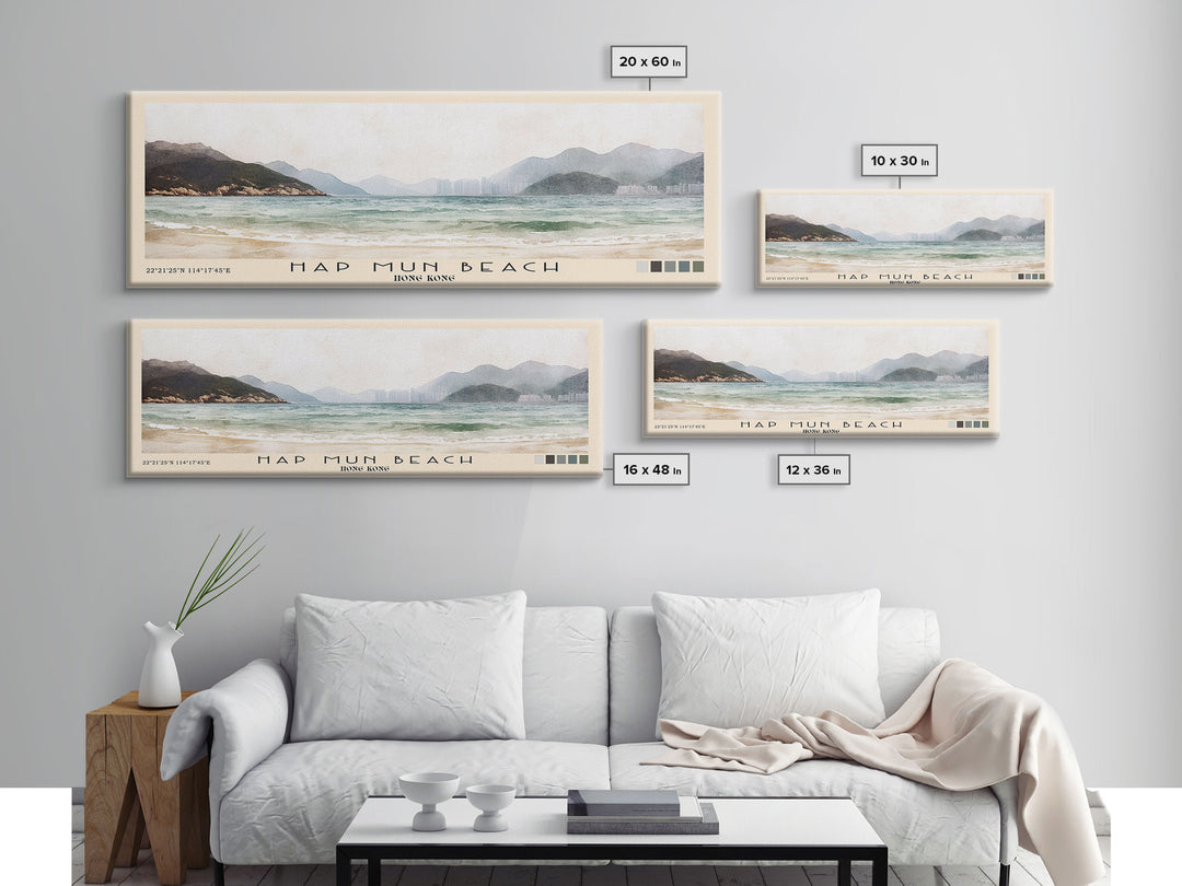 Hap Mun Beach, Hong Kong Watercolor Print, Vacation Gift, Hong Kong Wall Art, Beach Painting, Beach Decor, Beach Or Lakehouse Art