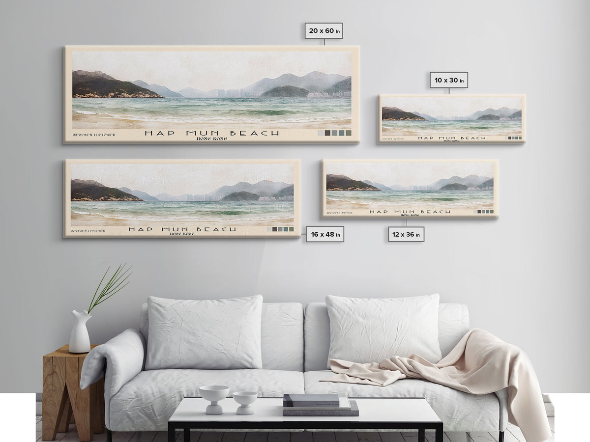 Hap Mun Beach, Hong Kong Watercolor Print, Vacation Gift, Hong Kong Wall Art, Beach Painting, Beach Decor, Beach Or Lakehouse Art