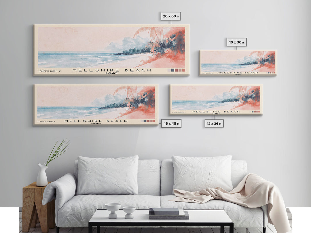 Hellshire Beach, Jamaica Watercolor Print, Vacation Gift, Jamaica Wall Art, Vacation Wall Art, Vacatation Memories, Beach Decor, Beach Or Lakehouse Art