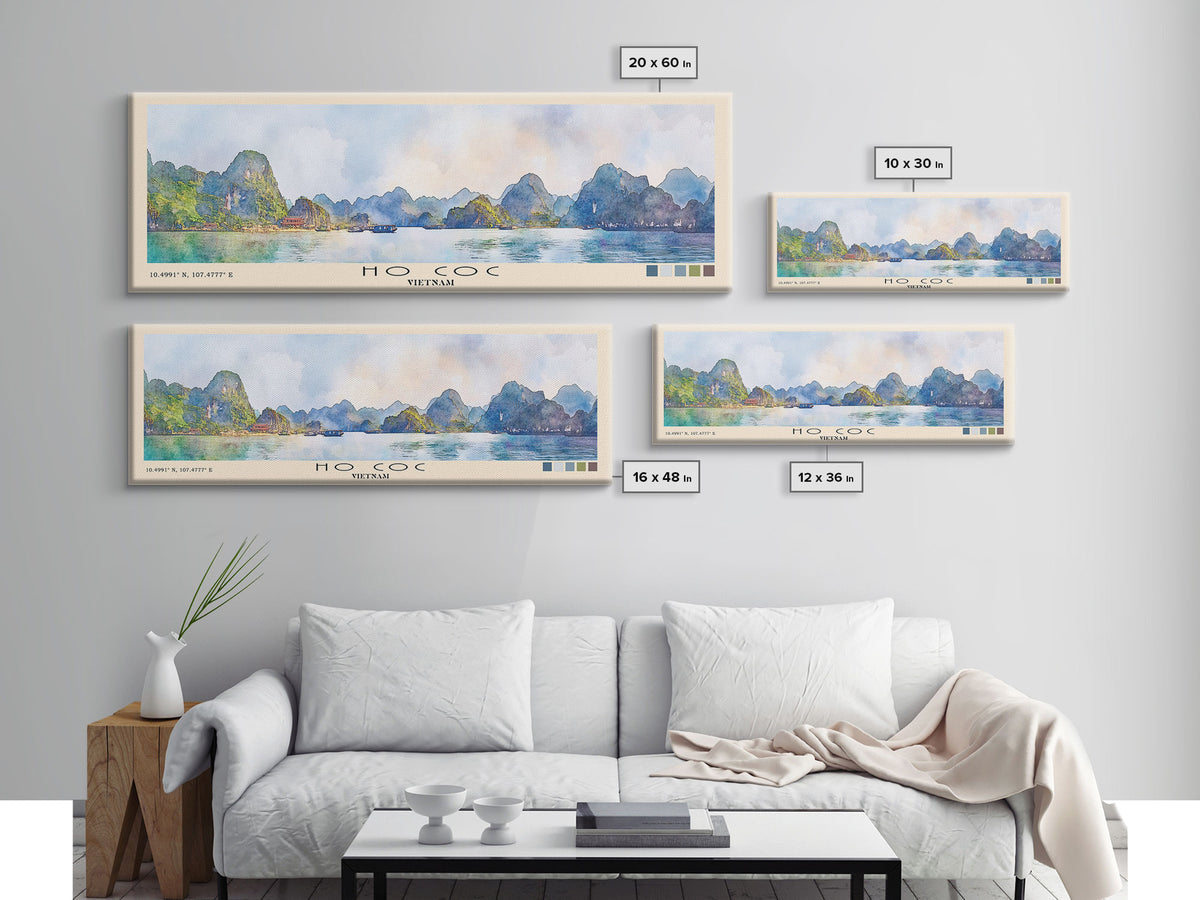 Ho Coc, Vietnam Watercolor Print, Vacation Gift, Vietnam Wall Art, Beach Painting, Beach Decor, Large Wall Art, Wood Frame Art