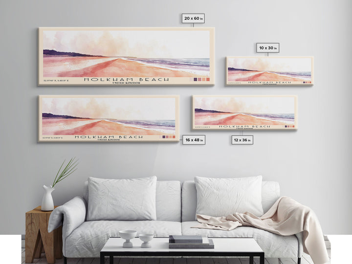 Holkham Beach, United Kingdom Watercolor Beach Print, Vacation Gift, United Kingdom Wall Art, Beach Painting, Beach Decor, Beach Painting