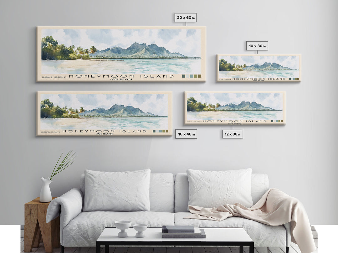 Honeymoon Island, Cook Islands Watercolor Print, Vacation Gift, Cook Islands Wall Art, Beach Painting, Beach Decor, Beach Or Lakehouse Art