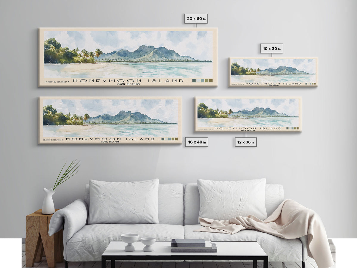 Honeymoon Island, Cook Islands Watercolor Print, Vacation Gift, Cook Islands Wall Art, Beach Painting, Beach Decor, Beach Or Lakehouse Art