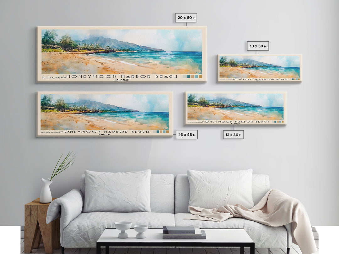 Honeymoon Harbor Beach, Bahamas Watercolor Print, Vacation Gift, Bahamas Wall Art, Vacation Wall Art, Vacatation Memories, Beach Decor, Beach Or Lakehouse Art