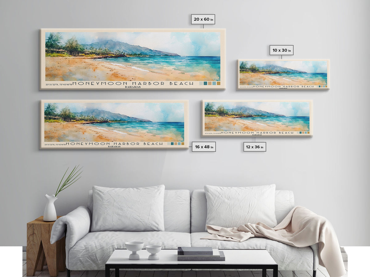 Honeymoon Harbor Beach, Bahamas Watercolor Print, Vacation Gift, Bahamas Wall Art, Vacation Wall Art, Vacatation Memories, Beach Decor, Beach Or Lakehouse Art