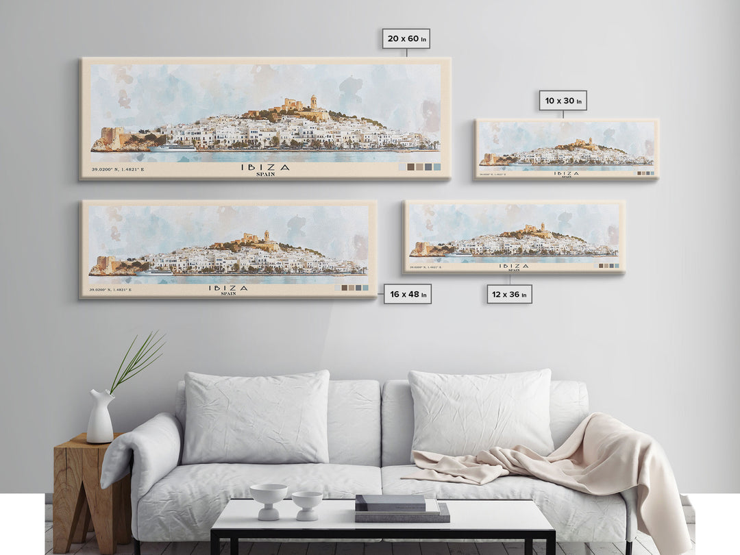 Ibiza, Spain Watercolor Print, Vacation Gift, Spain Wall Art, Beach Painting, Beach Decor, Beach Or Lakehouse Art