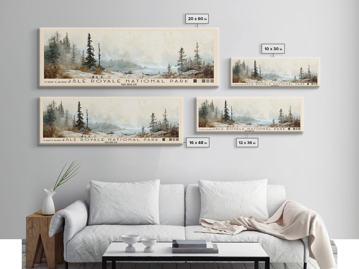 Isle Royale National Park, Michigan Watercolor Print, Vacation Gift, Michigan Wall Art, Beach Painting, Beach Decor, Large Wall Art, Wood Frame Art