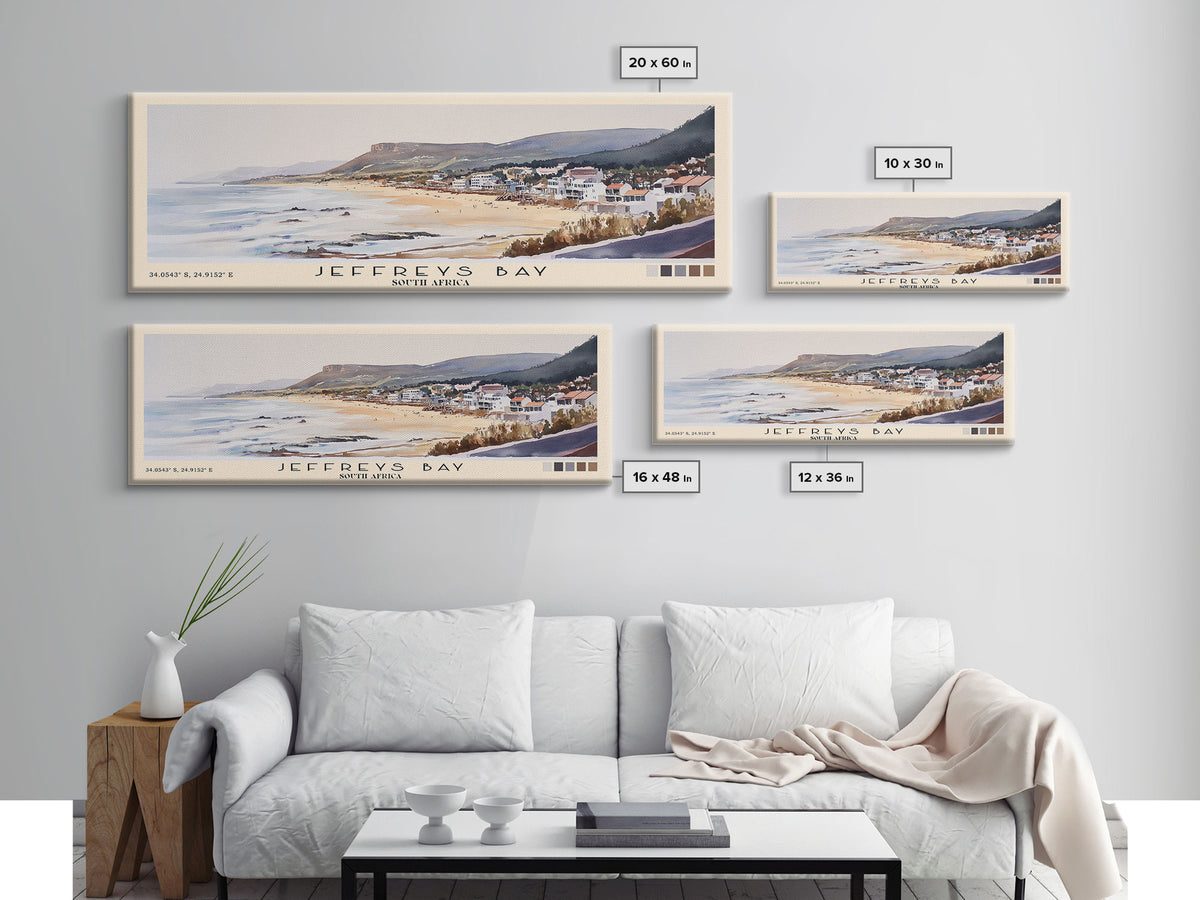 Jeffreys Bay, South Africa Watercolor Print, Vacation Gift, South Africa Wall Art, Beach Painting, Beach Decor, Large Wall Art, Wood Frame Art