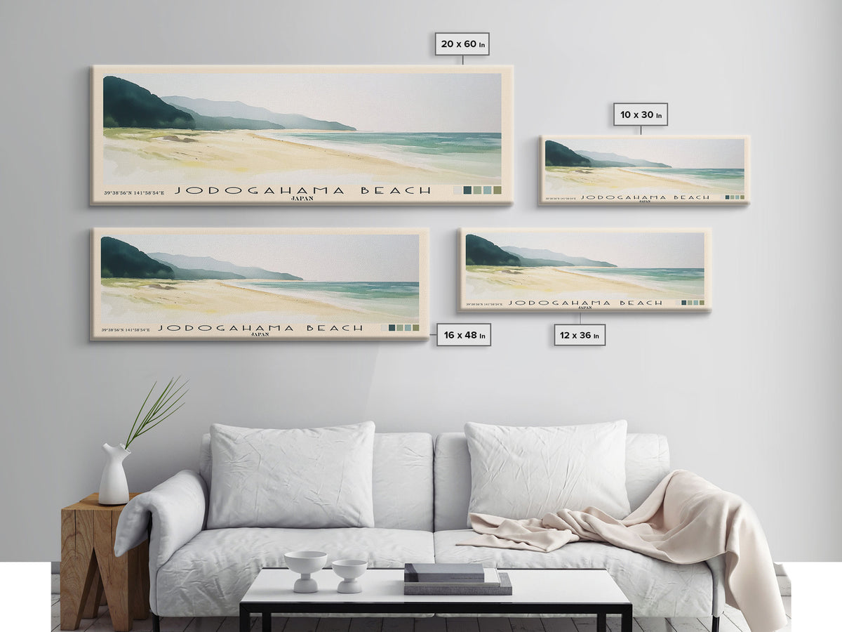 Jodogahama Beach, Japan Watercolor Print, Vacation Gift, Japan Wall Art, Beach Painting, Beach Decor, Beach Or Lakehouse Art