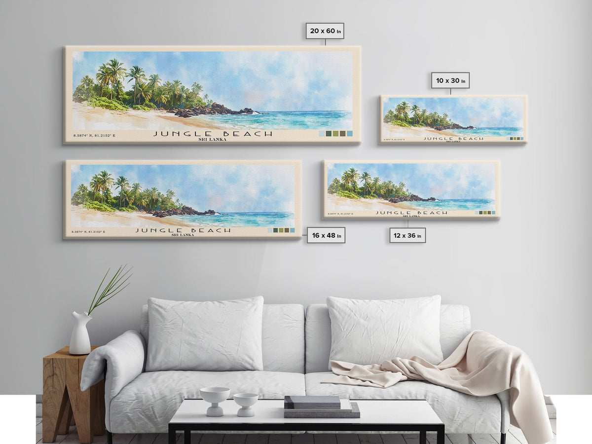 Jungle Beach, Sri Lanka Watercolor Print, Vacation Gift, Sri Lanka Wall Art, Vacation Wall Art, Vacatation Memories, Beach Decor, Beach Or Lakehouse Art