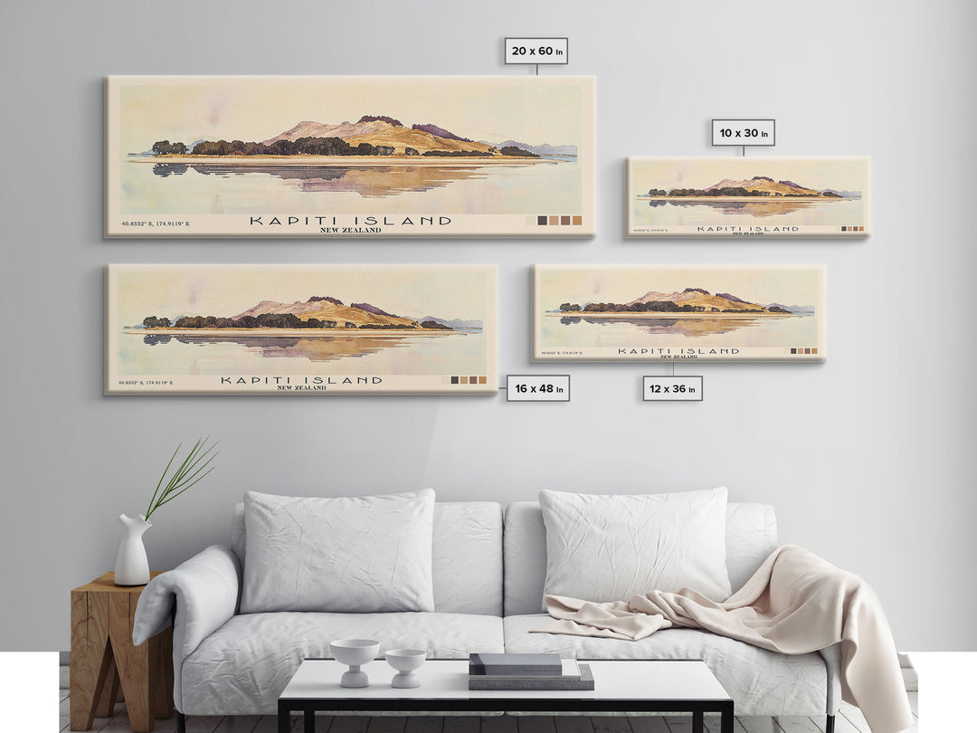 Kapiti Island, New Zealand Watercolor Print, Vacation Gift, New Zealand Wall Art, Beach Painting, Beach Decor, Beach Or Lakehouse Art