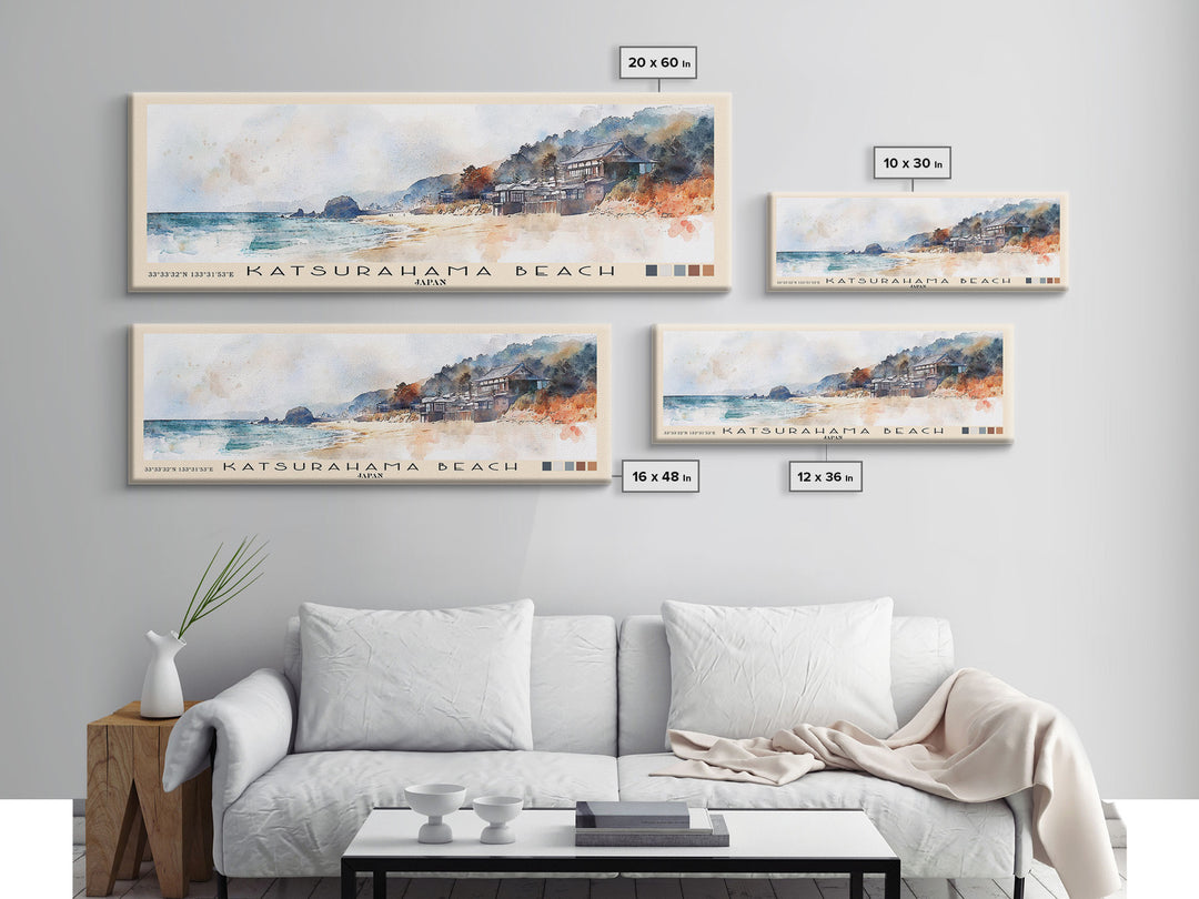 Katsurahama Beach, Japan Watercolor Print, Vacation Gift, Japan Wall Art, Vacation Wall Art, Vacatation Memories, Beach Decor, Beach Or Lakehouse Art