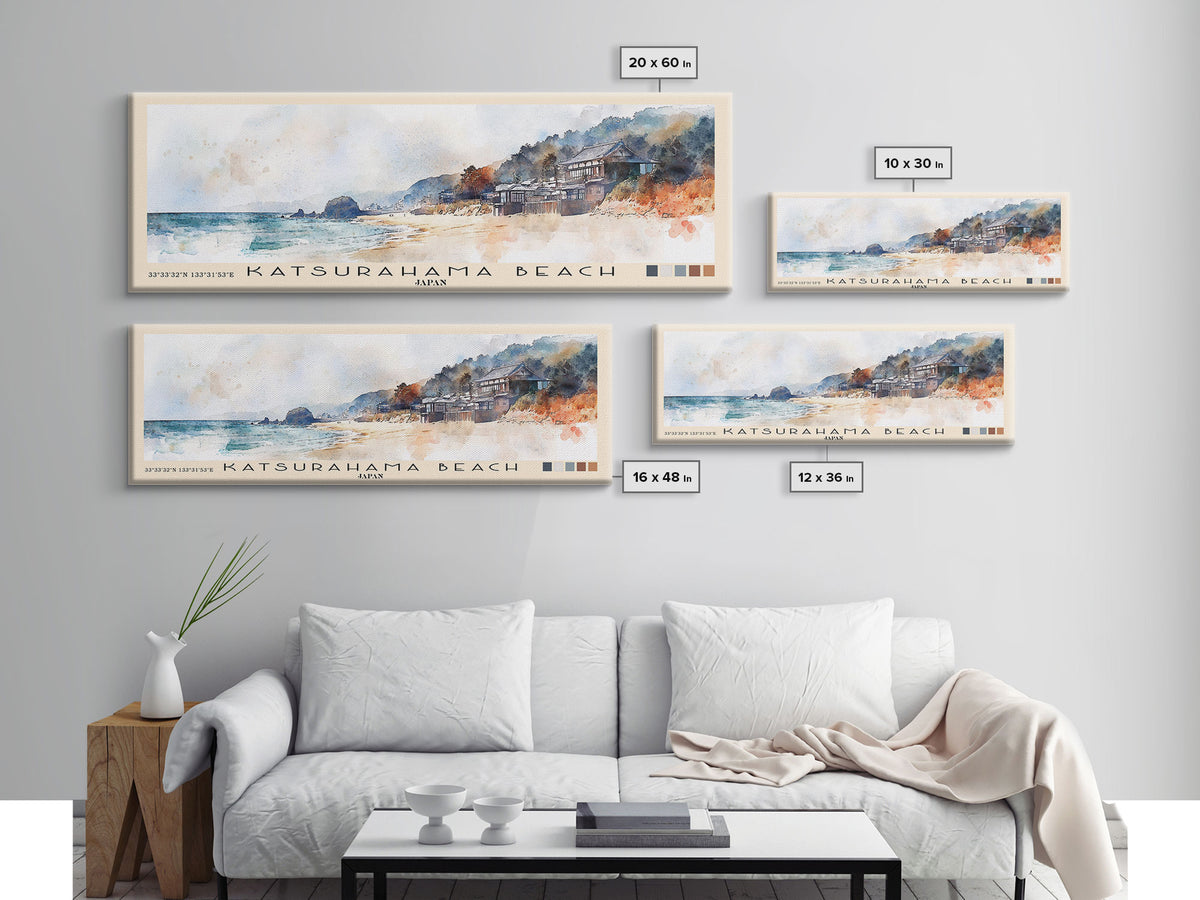 Katsurahama Beach, Japan Watercolor Print, Vacation Gift, Japan Wall Art, Vacation Wall Art, Vacatation Memories, Beach Decor, Beach Or Lakehouse Art