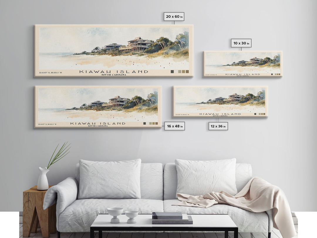 Kiawah Island, South Carolina Watercolor Print, Vacation Gift, South Carolina Wall Art, Beach Painting, Beach Decor, Large Wall Art, Wood Frame Art