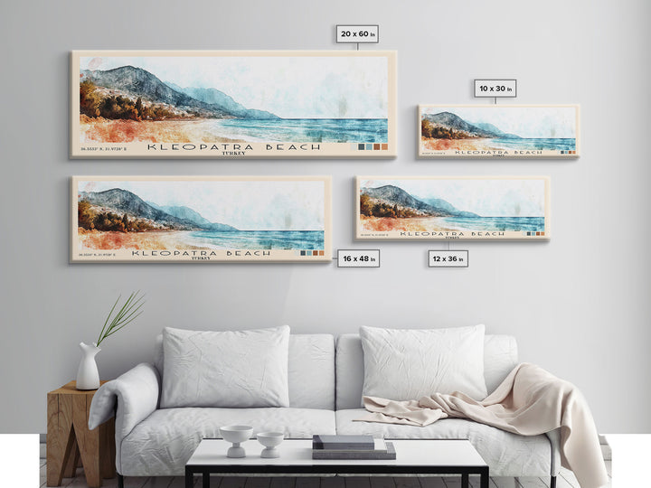 Kleopatra Beach, Turkey Watercolor Print, Vacation Gift, Turkey Wall Art, Vacation Wall Art, Vacatation Memories, Beach Decor, Beach Or Lakehouse Art