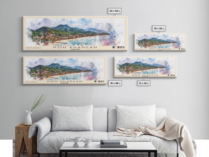 Koh Phangan, Thailand Watercolor Print, Vacation Gift, Thailand Wall Art, Beach Painting, Beach Decor, Beach Or Lakehouse Art