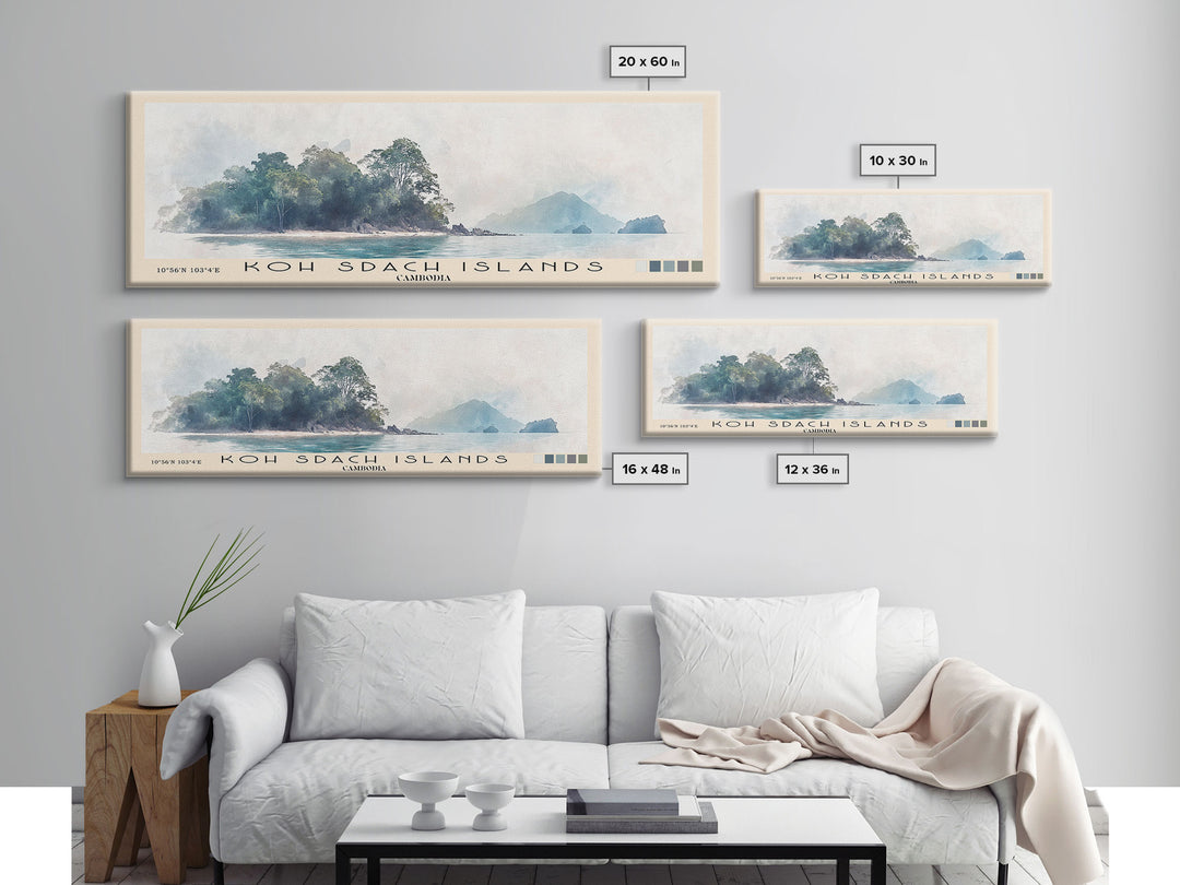 Koh Sdach Islands, Cambodia Watercolor Print, Vacation Gift, Cambodia Wall Art, Beach Painting, Beach Decor, Beach Or Lakehouse Art