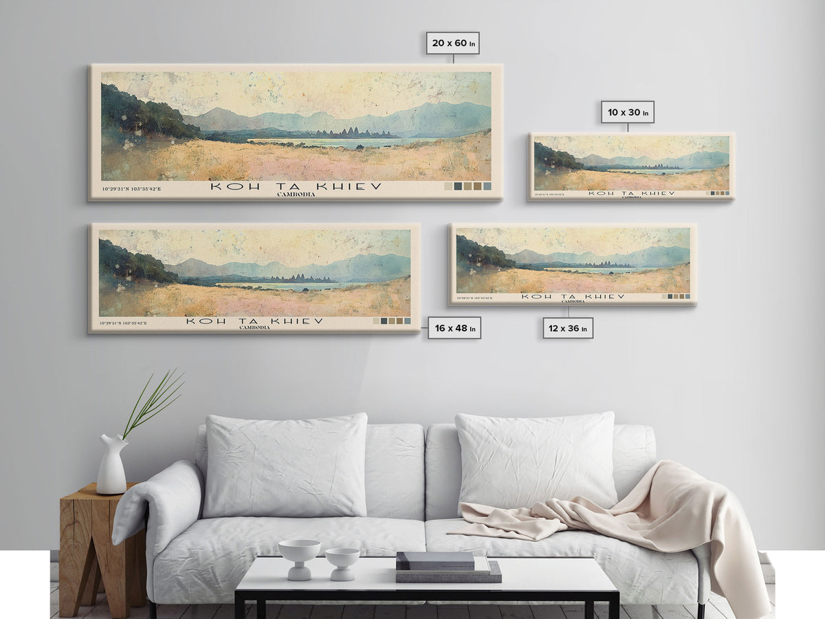 Koh Ta Khiev, Cambodia Watercolor Beach Print, Vacation Gift, Cambodia Wall Art, Beach Painting, Beach Decor, Beach Painting