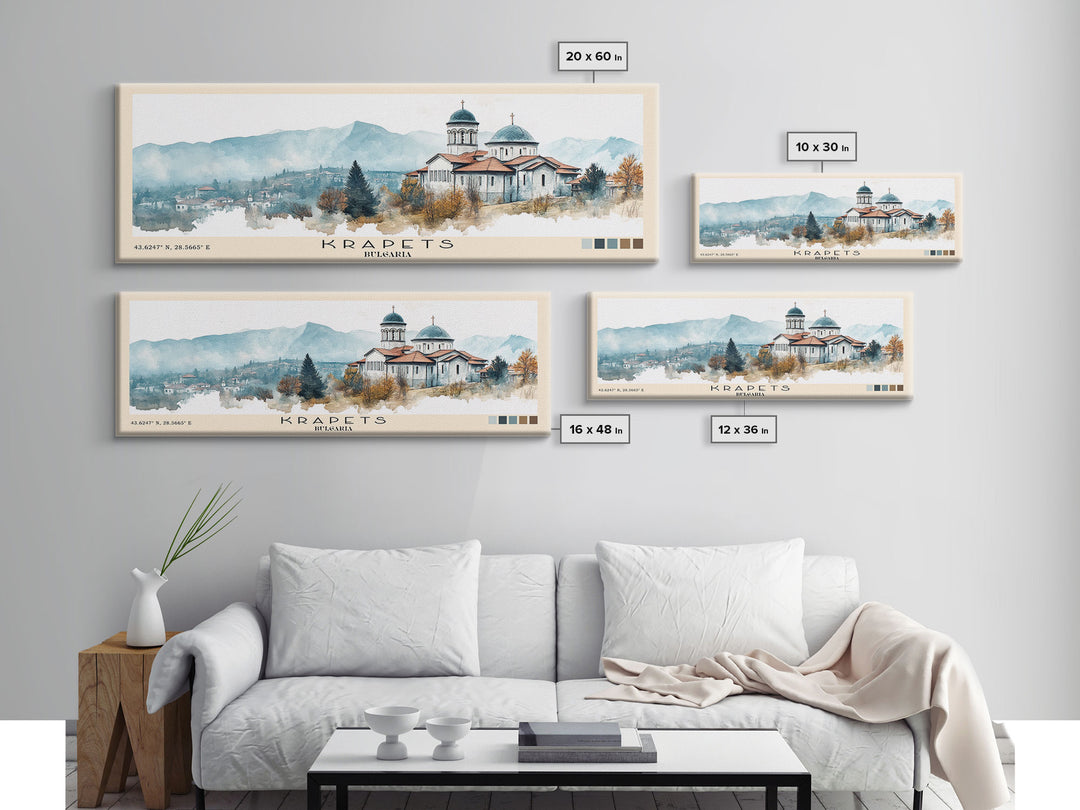 Krapets, Bulgaria Watercolor Print, Vacation Gift, Bulgaria Wall Art, Beach Painting, Beach Decor, Beach Or Lakehouse Art