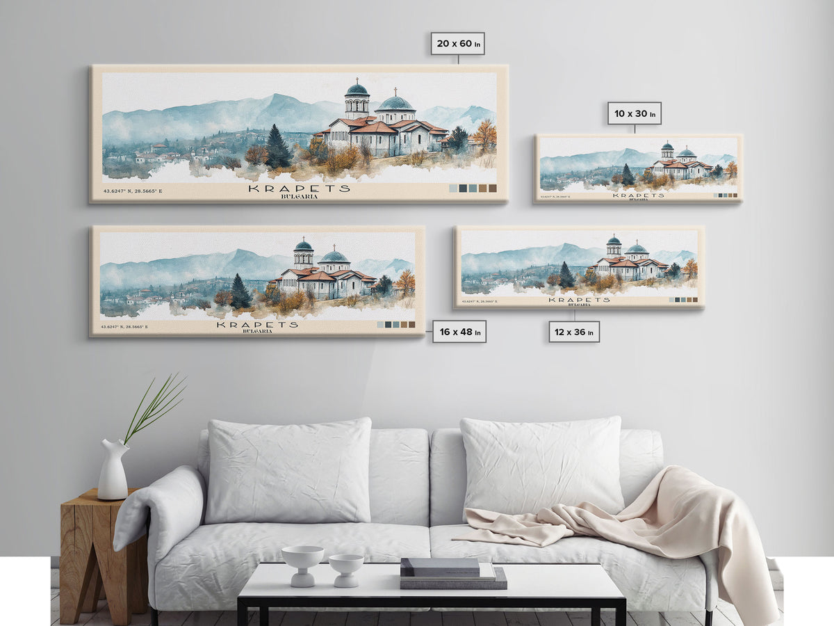 Krapets, Bulgaria Watercolor Print, Vacation Gift, Bulgaria Wall Art, Beach Painting, Beach Decor, Beach Or Lakehouse Art