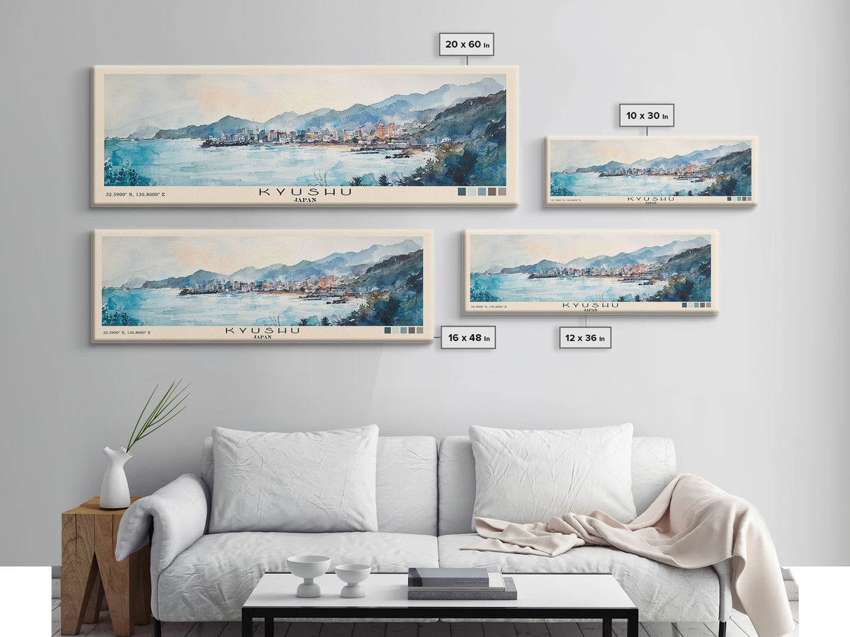 Kyushu, Japan Watercolor Print, Vacation Gift, Japan Wall Art, Vacation Wall Art, Vacatation Memories, Beach Decor, Beach Or Lakehouse Art