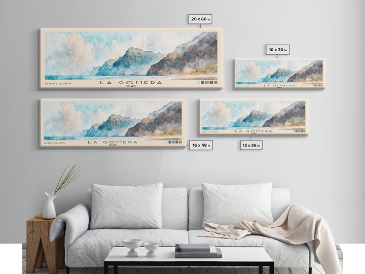La Gomera, Spain Watercolor Print, Vacation Gift, Spain Wall Art, Vacation Wall Art, Vacatation Memories, Beach Decor, Beach Or Lakehouse Art
