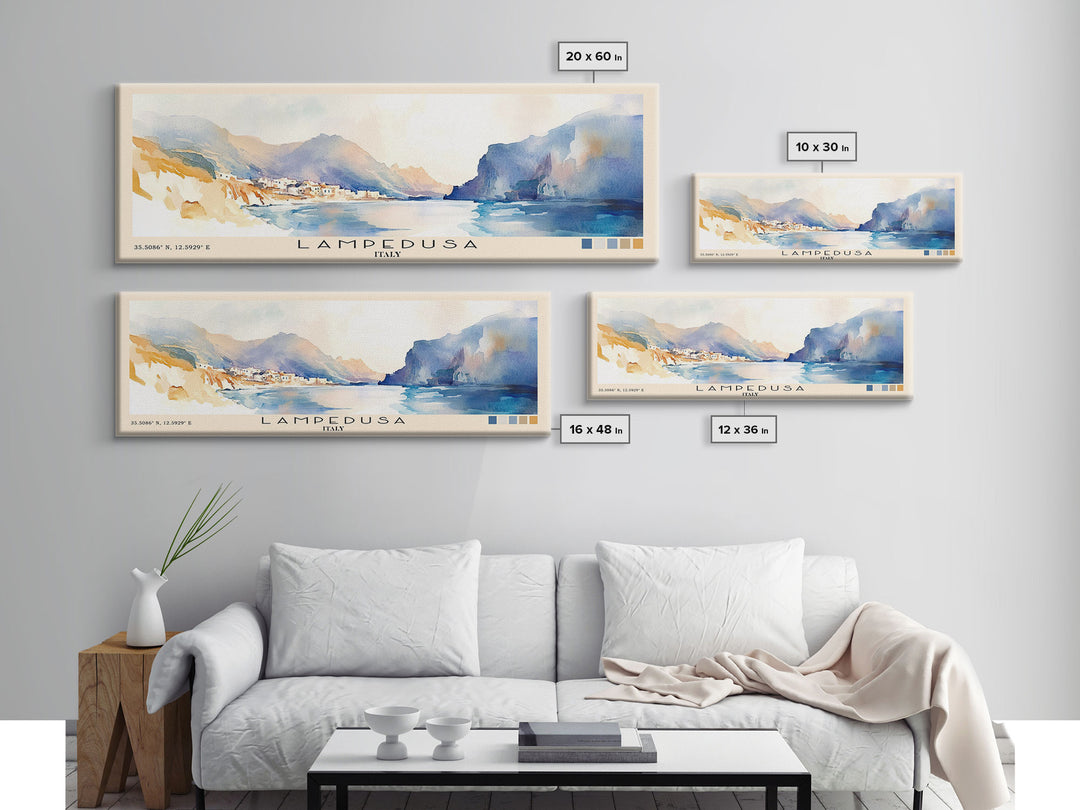 Lampedusa, Italy Watercolor Print, Vacation Gift, Italy Wall Art, Vacation Wall Art, Vacatation Memories, Beach Decor, Beach Or Lakehouse Art