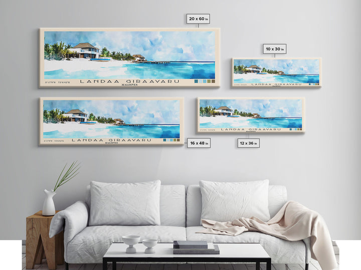 Landaa Giraavaru, Maldives Watercolor Beach Print, Vacation Gift, Maldives Wall Art, Beach Painting, Beach Decor, Beach Painting