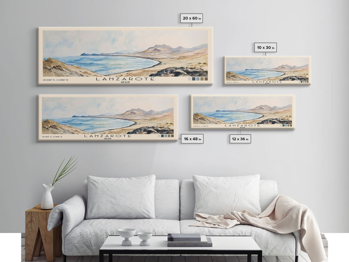 Lanzarote, Spain Watercolor Print, Vacation Gift, Spain Wall Art, Vacation Wall Art, Vacatation Memories, Beach Decor, Beach Or Lakehouse Art