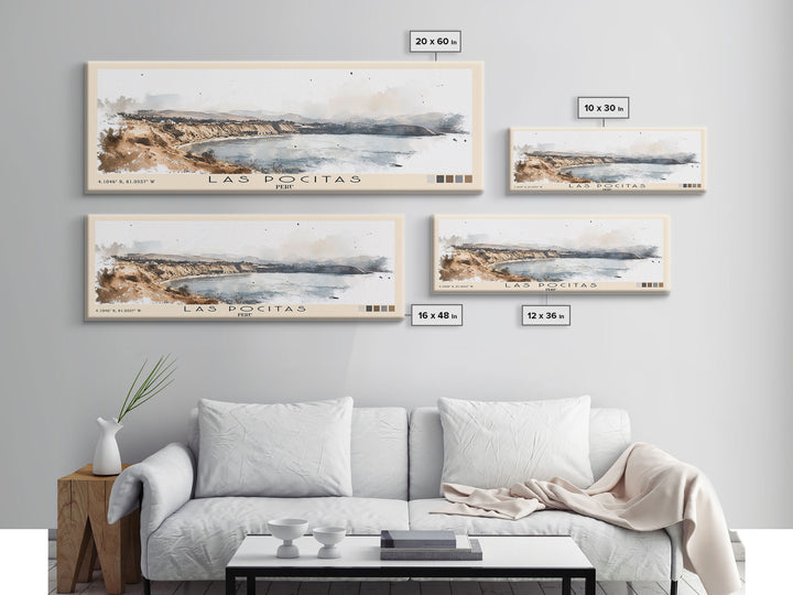 Las Pocitas, Peru Watercolor Beach Print, Vacation Gift, Peru Wall Art, Beach Painting, Beach Decor, Beach Painting