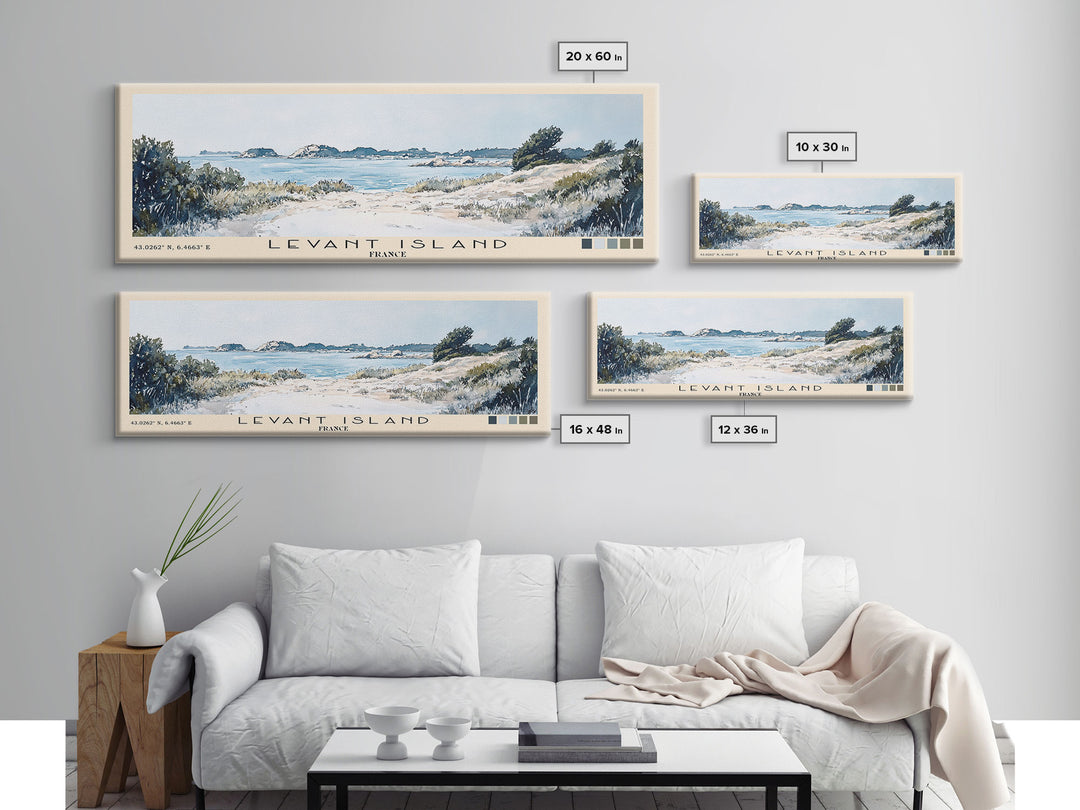Levant Island, France Watercolor Beach Print, Vacation Gift, France Wall Art, Beach Painting, Beach Decor, Beach Painting