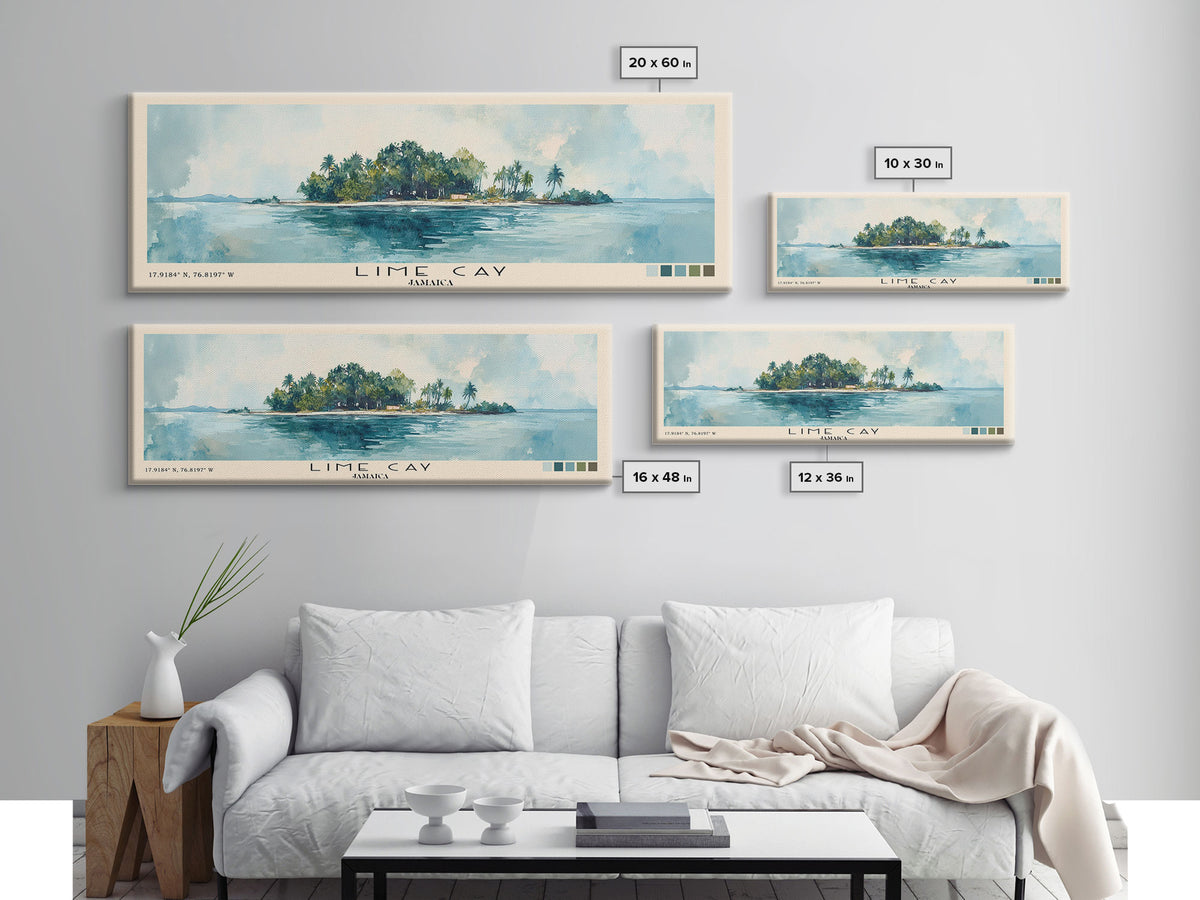 Lime Cay, Jamaica Watercolor Print, Vacation Gift, Jamaica Wall Art, Beach Painting, Beach Decor, Large Wall Art, Wood Frame Art