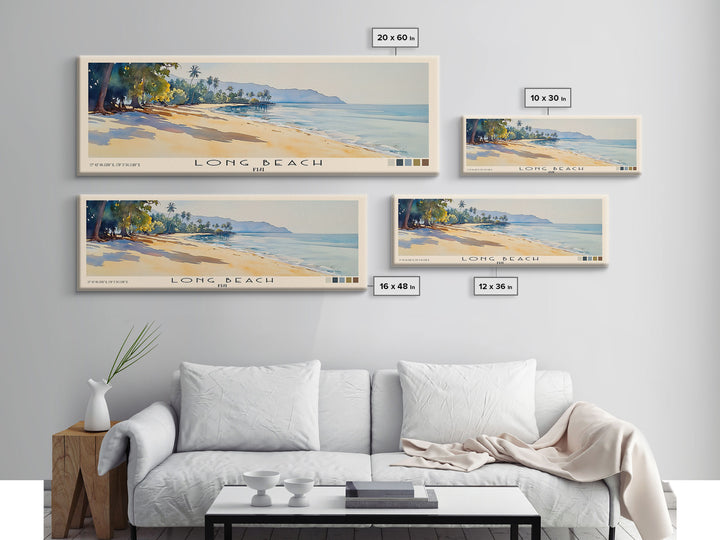 Long Beach, Fiji Watercolor Print, Vacation Gift, Fiji Wall Art, Vacation Wall Art, Vacatation Memories, Beach Decor, Beach Or Lakehouse Art