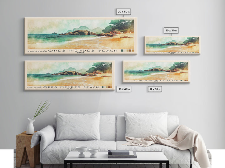 Lopes Mendes Beach, Brazil Watercolor Print, Vacation Gift, Brazil Wall Art, Beach Painting, Beach Decor, Beach Or Lakehouse Art