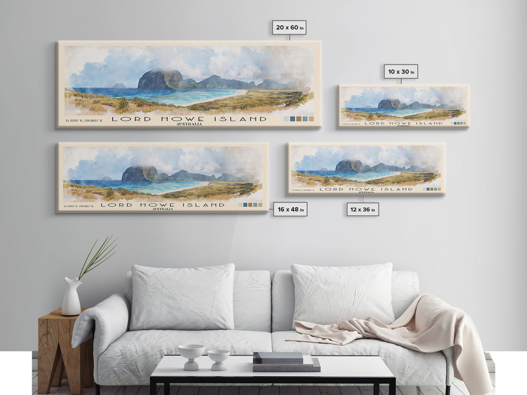 Lord Howe Island, Australia Watercolor Beach Print, Vacation Gift, Australia Wall Art, Beach Painting, Beach Decor, Beach Painting