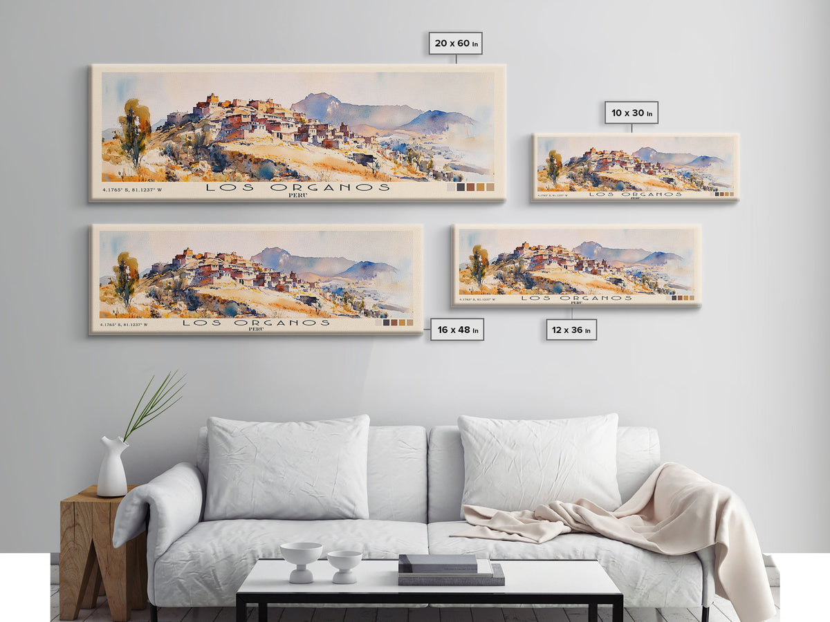 Los Organos, Peru Watercolor Print, Vacation Gift, Peru Wall Art, Beach Painting, Beach Decor, Large Wall Art, Wood Frame Art