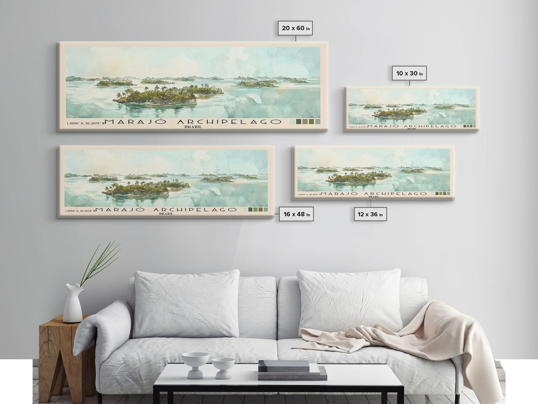 Marajó Archipelago, Brazil Watercolor Print, Vacation Gift, Brazil Wall Art, Beach Painting, Beach Decor, Large Wall Art, Wood Frame Art