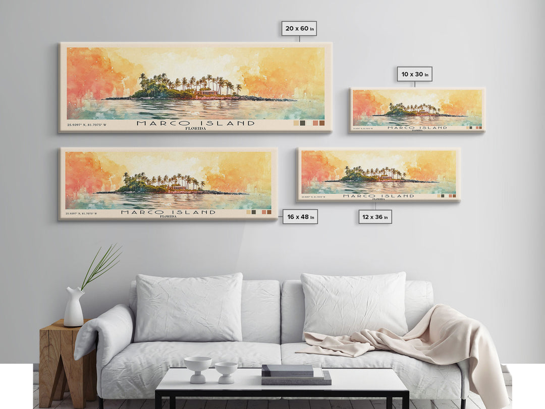 Marco Island, Florida Watercolor Print, Vacation Gift, Florida Wall Art, Beach Painting, Beach Decor, Beach Or Lakehouse Art